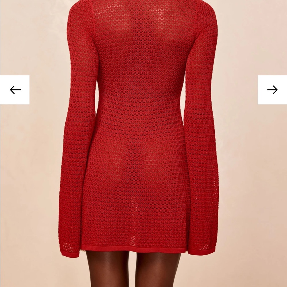 Monday Swimwear MONTEGO MINI TIE DRESS - CHERRY LACE CROCHET - Picture 3 of 9
